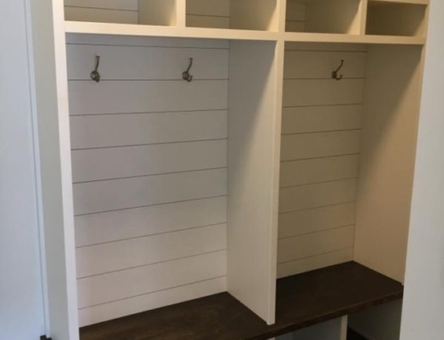 Custom Mudroom Built-In with Shiplap Wall